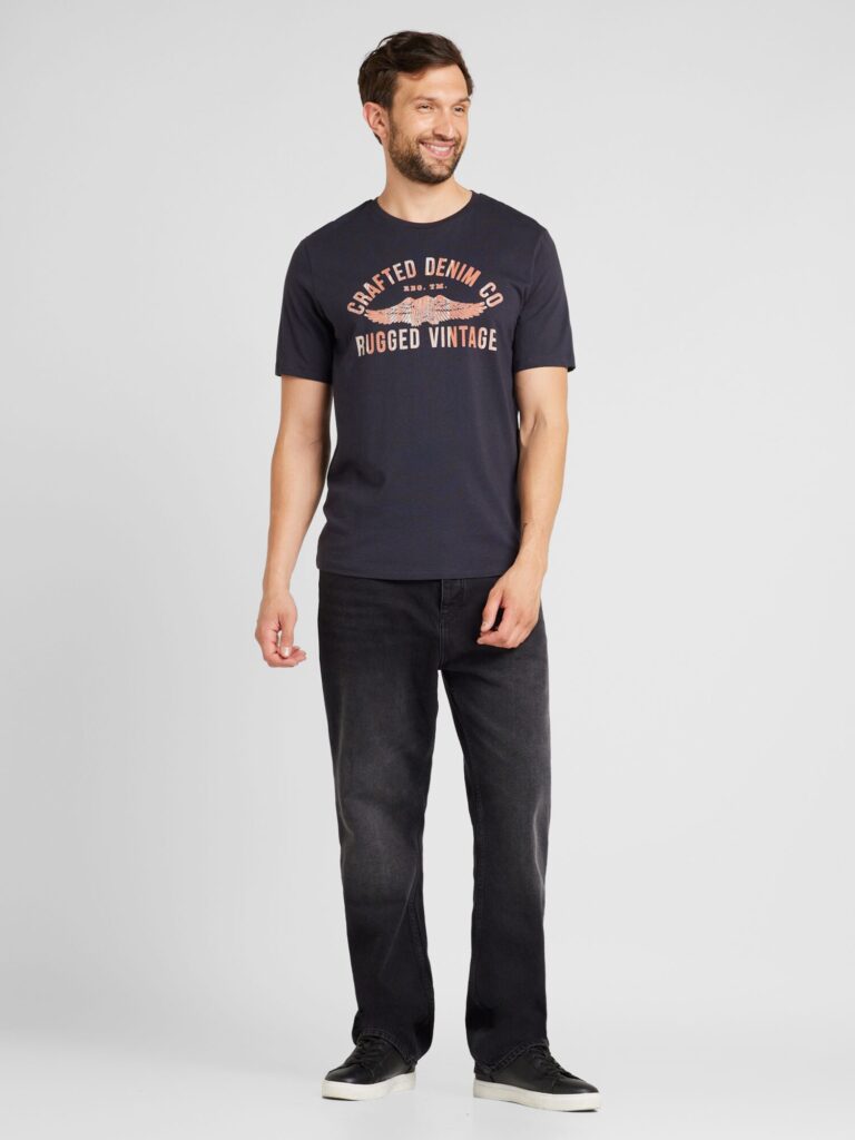 Cumpăra JACK & JONES Tricou 'JPRBLUOLLIE'  bleumarin / portocaliu