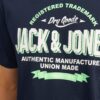 JACK & JONES Tricou  bleumarin / verde deschis / alb