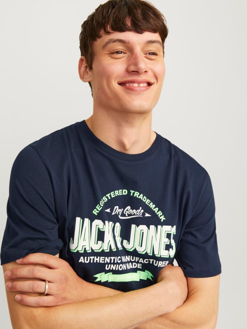 Cumpăra JACK & JONES Tricou  bleumarin / verde deschis / alb