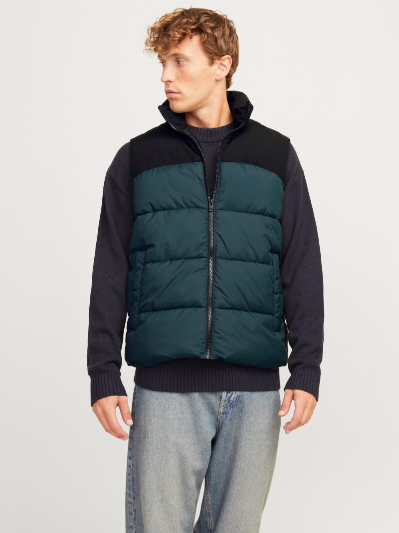 JACK & JONES Vestă 'JJMOON'  verde închis / negru preţ