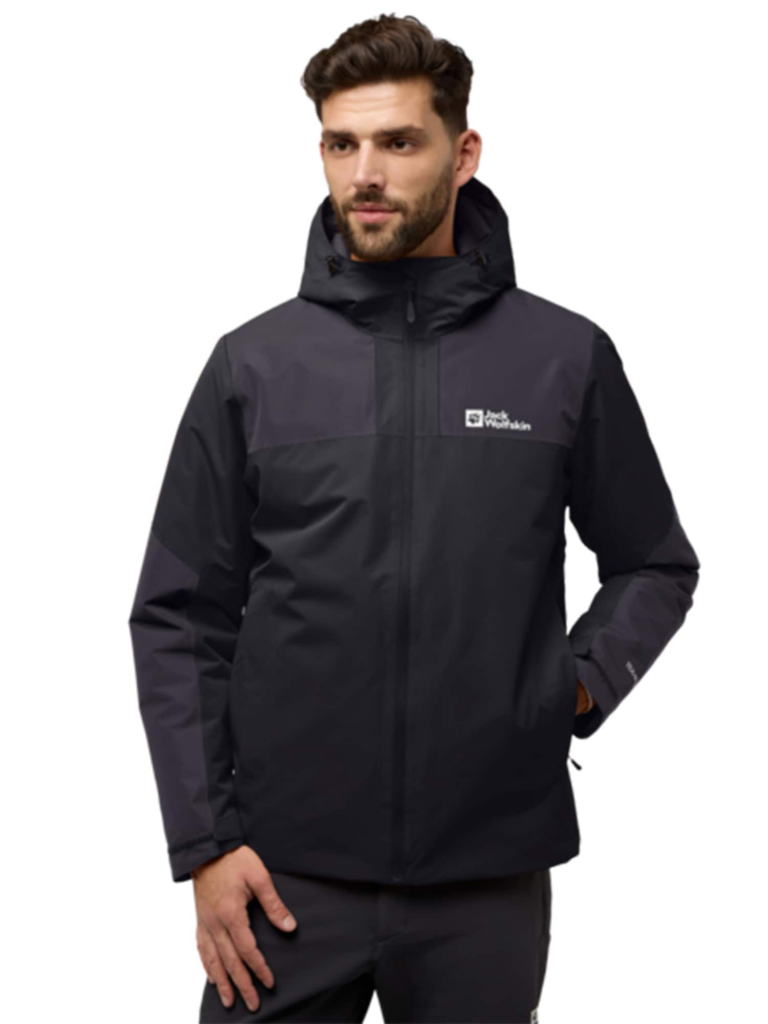 JACK WOLFSKIN Geacă outdoor 'Jasper'  gri metalic / negru / alb