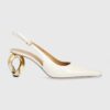 JW Anderson pantofi de piele Chain Heel culoarea bej