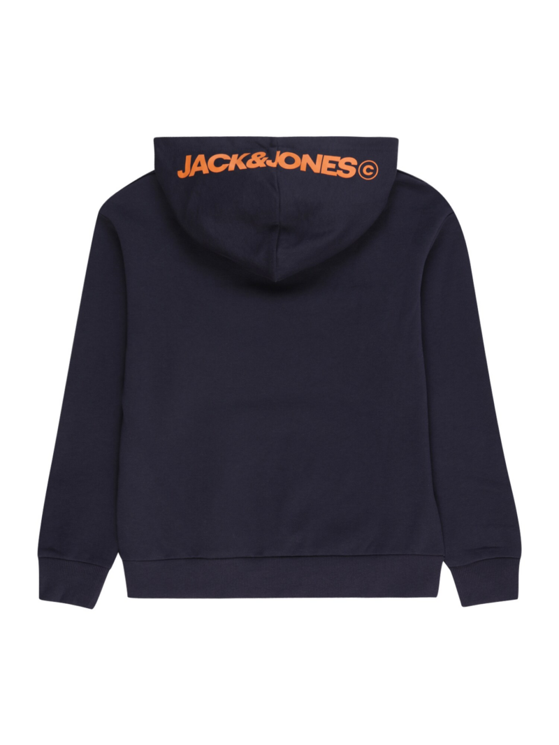 Jack & Jones Junior Bluză de molton 'JJOLIVE'  bleumarin / portocaliu mandarină