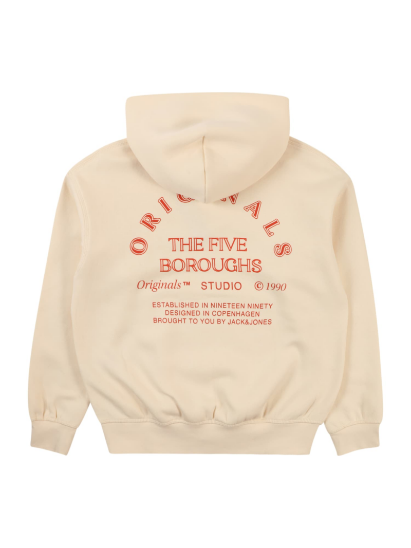 Jack & Jones Junior Bluză de molton 'JORBrooklyn'  crem / roșu