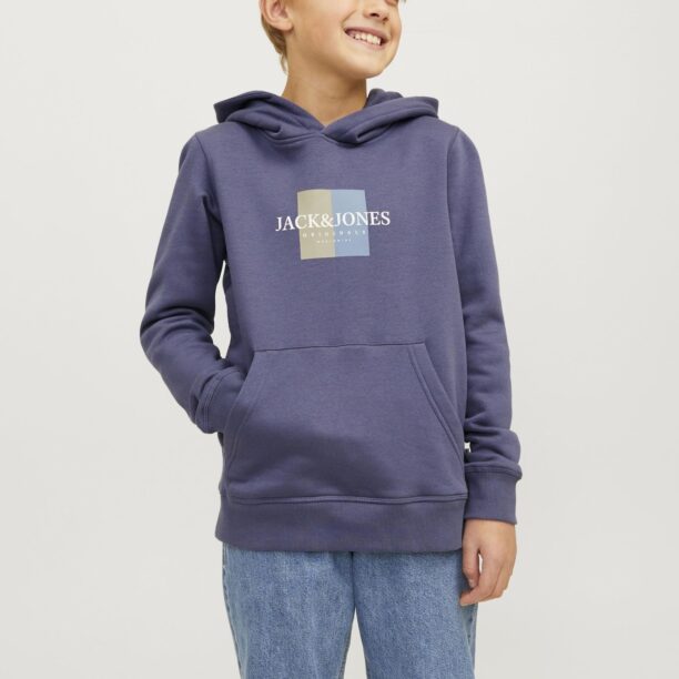 Jack & Jones Junior Bluză de molton 'JORFrederiksberg'  albastru noapte / albastru deschis / oliv / alb