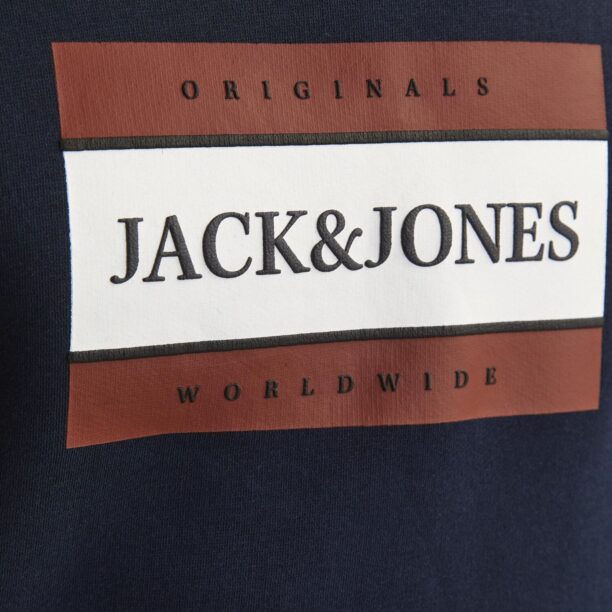 Cumpăra Jack & Jones Junior Bluză de molton 'JORFrederiksberg'  bleumarin / sângeriu / alb