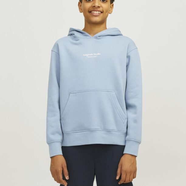 Jack & Jones Junior Bluză de molton 'JORVESTERBRO'  albastru deschis / alb