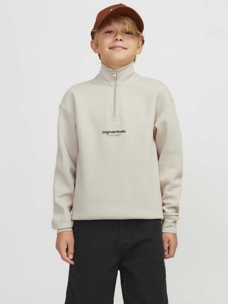 Jack & Jones Junior Bluză de molton 'JORVESTERBRO'  bej / negru