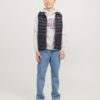 Jack & Jones Junior Bluză de molton  albastru marin / roșu / negru / alb amestacat