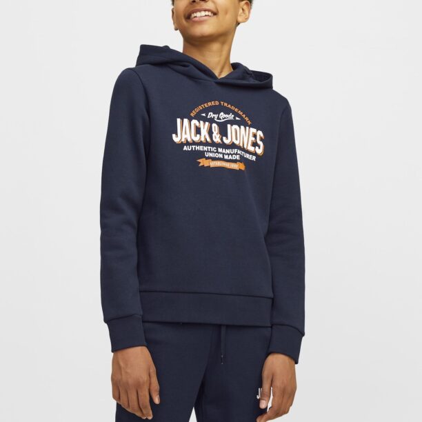 Jack & Jones Junior Bluză de molton  bleumarin / portocaliu / alb preţ