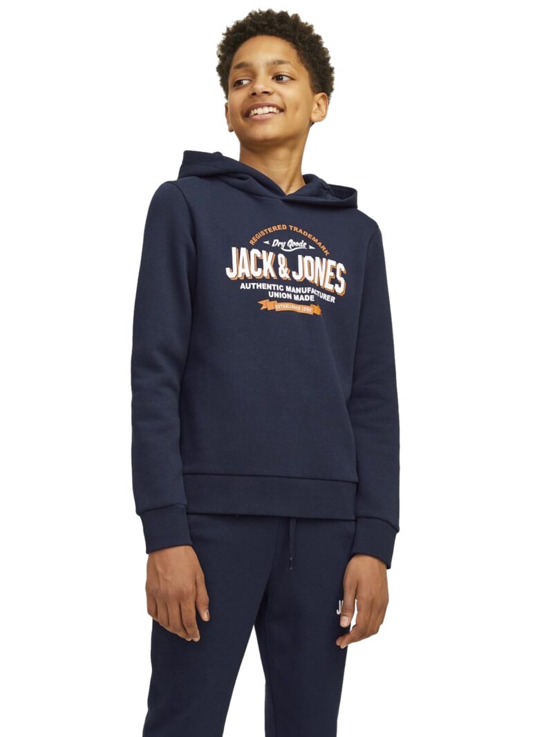 Preţ Jack & Jones Junior Bluză de molton  bleumarin / portocaliu / alb