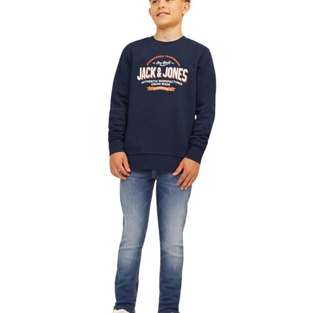 Preţ Jack & Jones Junior Bluză de molton  bleumarin / portocaliu / alb