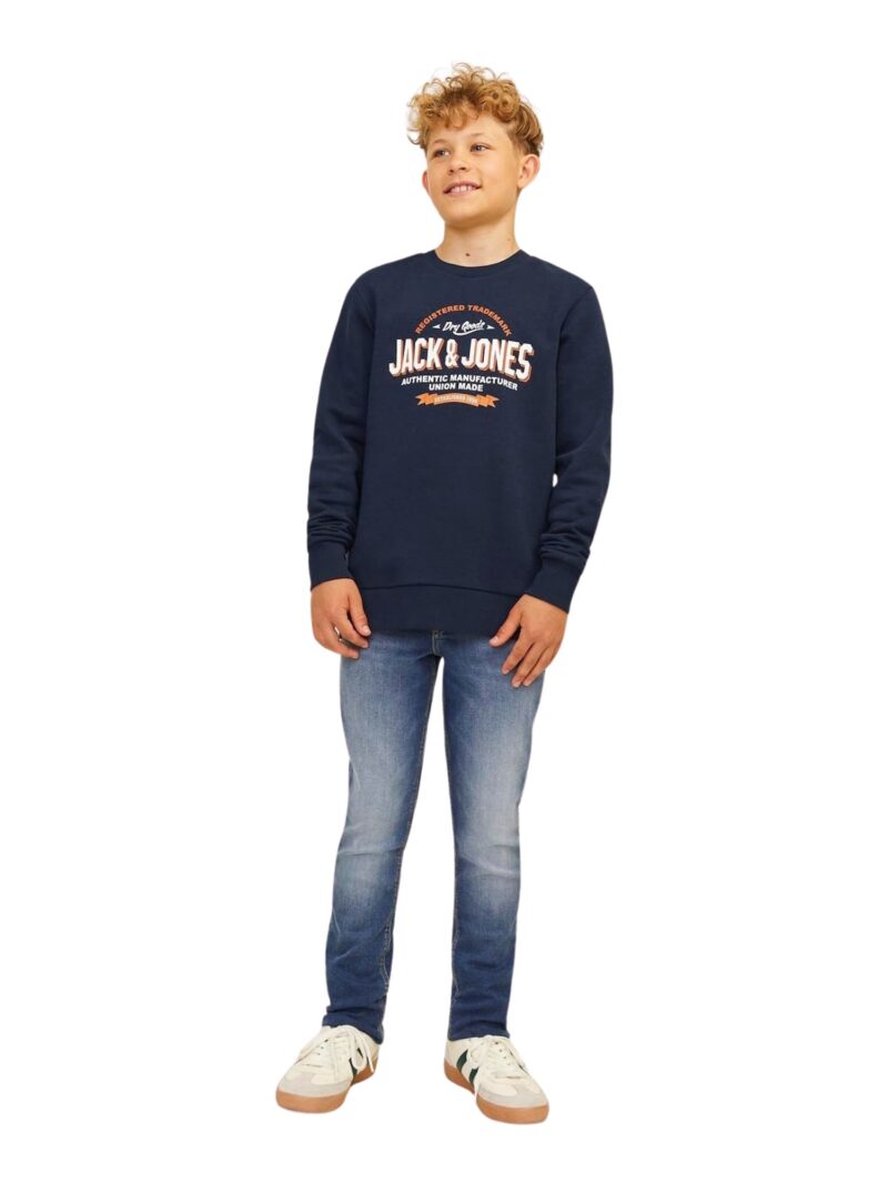 Preţ Jack & Jones Junior Bluză de molton  bleumarin / portocaliu / alb