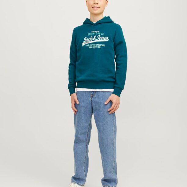 Cumpăra Jack & Jones Junior Bluză de molton  turcoaz / verde smarald / alb