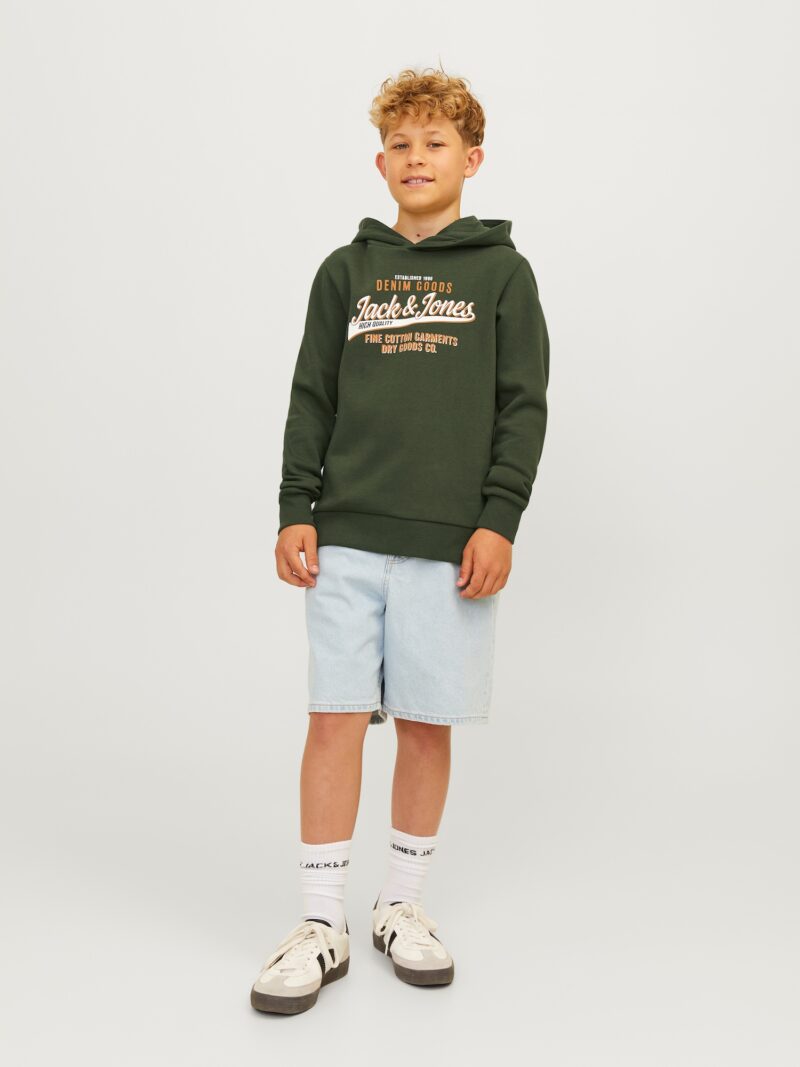 Cumpăra Jack & Jones Junior Bluză de molton  verde închis / portocaliu / alb