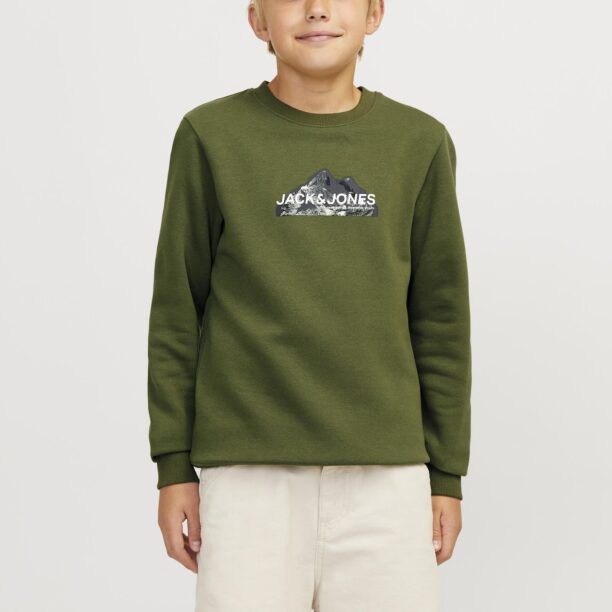 Jack & Jones Junior Bluză de molton  verde / negru / alb preţ