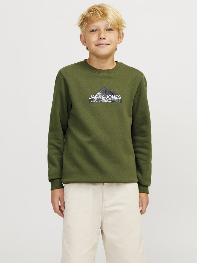 Jack & Jones Junior Bluză de molton  verde / negru / alb preţ