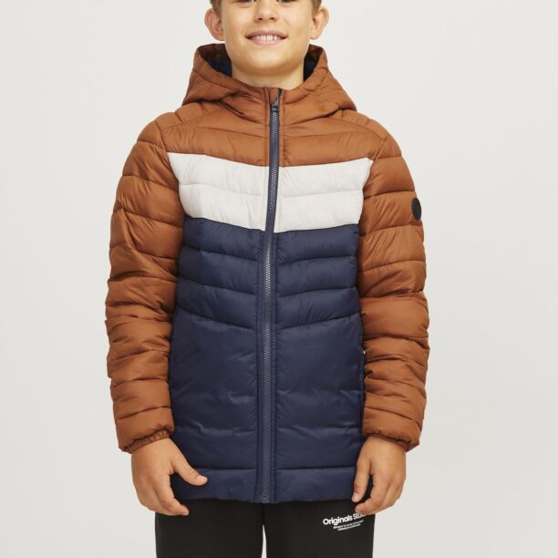 Jack & Jones Junior Geacă de iarnă 'JJESPRINT'  albastru marin / maro coniac / alb