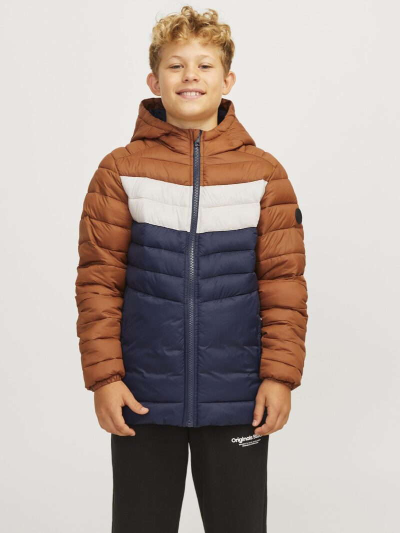 Jack & Jones Junior Geacă de iarnă 'JJESPRINT'  albastru marin / maro coniac / alb