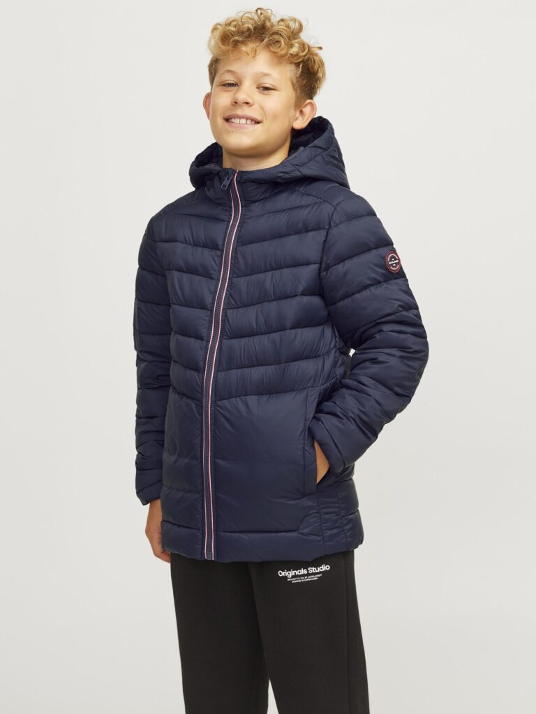 Jack & Jones Junior Geacă de iarnă 'Sprint'  bleumarin / roșu / alb preţ