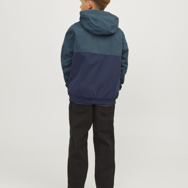 Jack & Jones Junior Geacă de primăvară-toamnă 'JJERush'  azur / albastru închis / verde petrol / alb murdar preţ