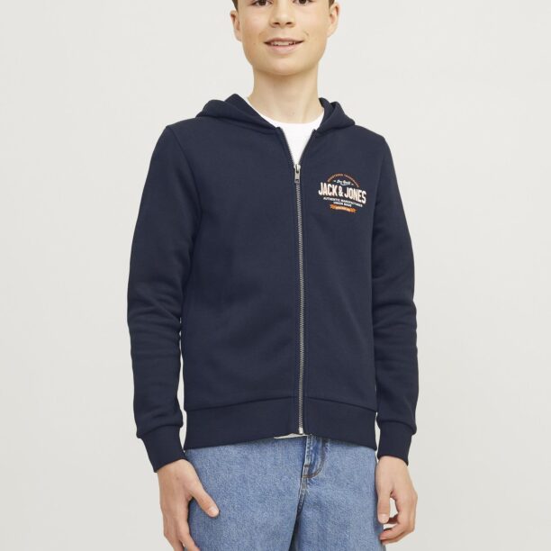 Jack & Jones Junior Hanorac  bleumarin / portocaliu / alb preţ