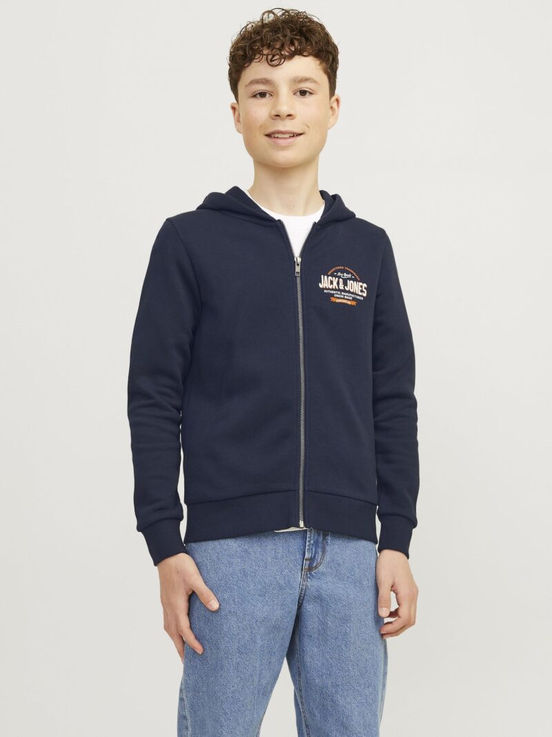 Jack & Jones Junior Hanorac  bleumarin / portocaliu / alb preţ