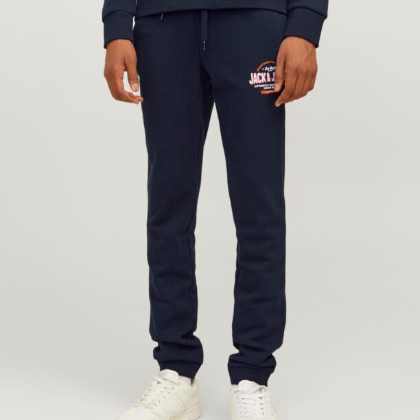 Jack & Jones Junior Pantaloni  bleumarin / portocaliu / alb preţ