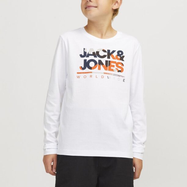 Jack & Jones Junior Tricou 'JJLuke'  bleumarin / gri / portocaliu / alb preţ