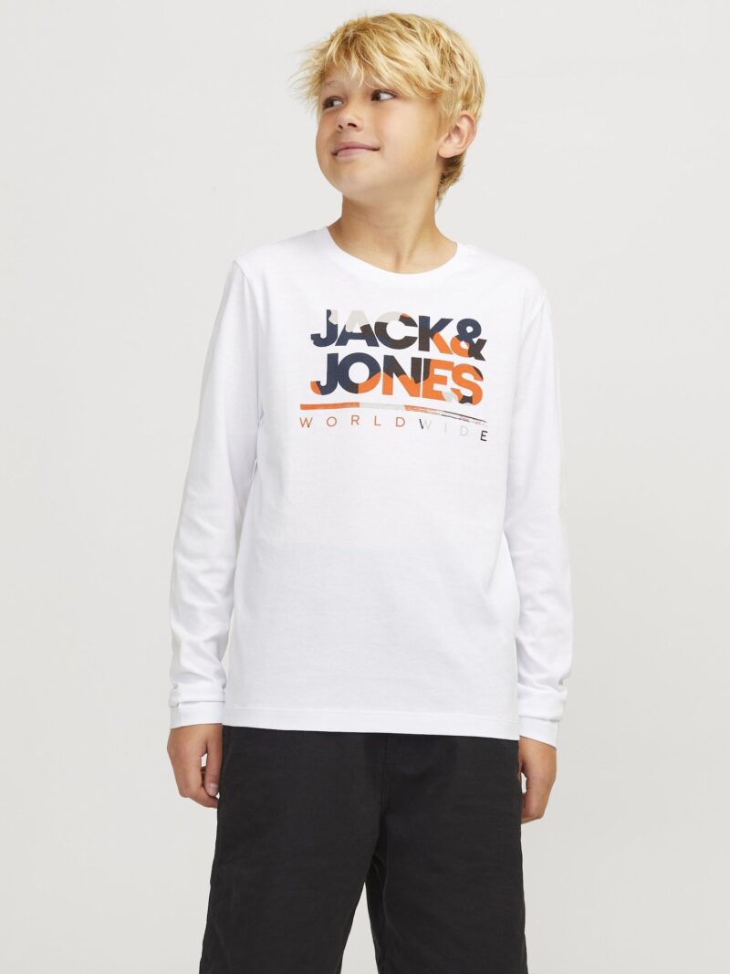 Jack & Jones Junior Tricou 'JJLuke'  bleumarin / gri / portocaliu / alb preţ