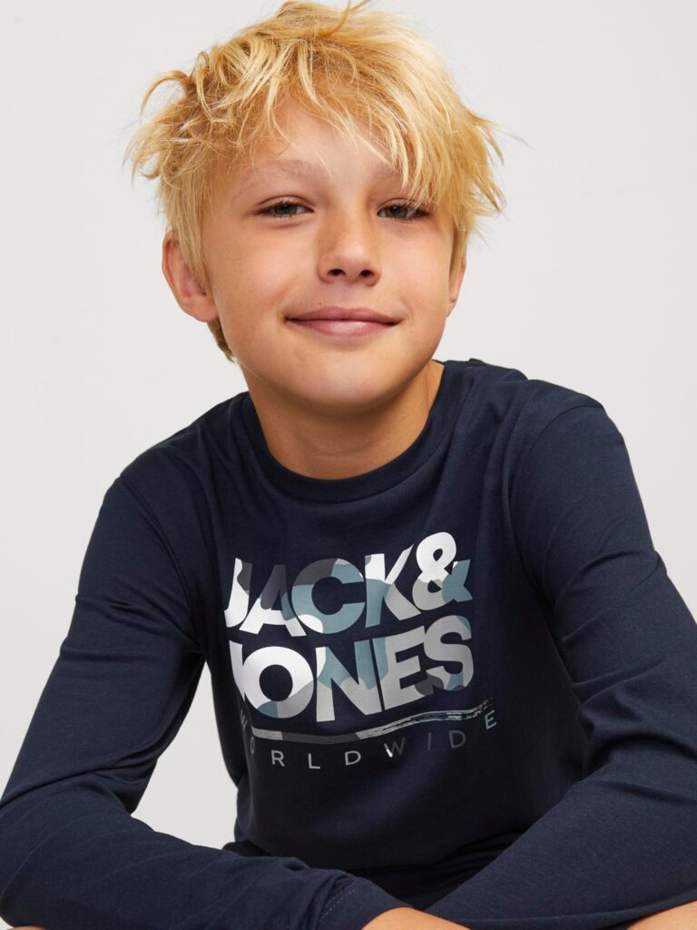 Preţ Jack & Jones Junior Tricou 'JJLuke'  bleumarin / portocaliu / negru / alb