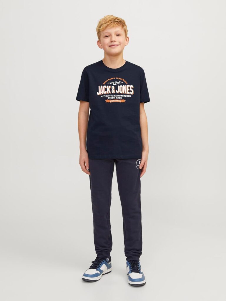 Cumpăra Jack & Jones Junior Tricou  bleumarin / portocaliu / alb murdar