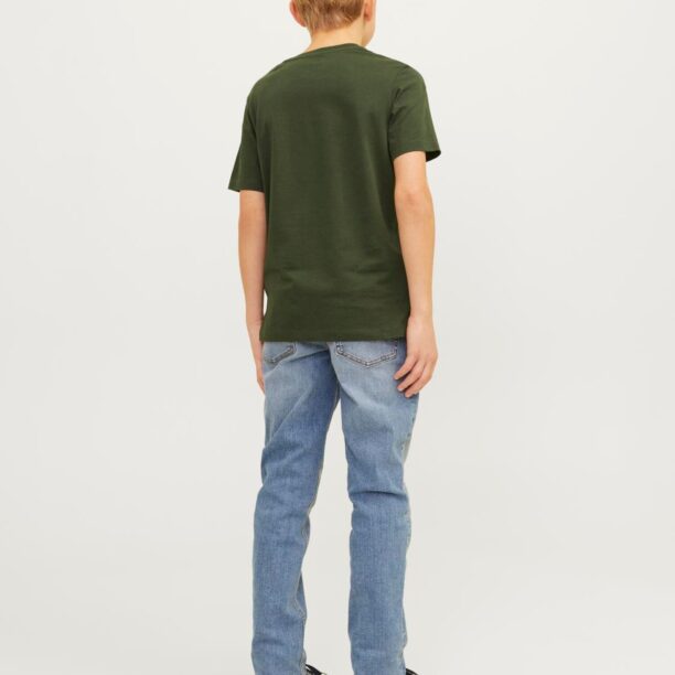 Cumpăra Jack & Jones Junior Tricou  verde închis / portocaliu / alb