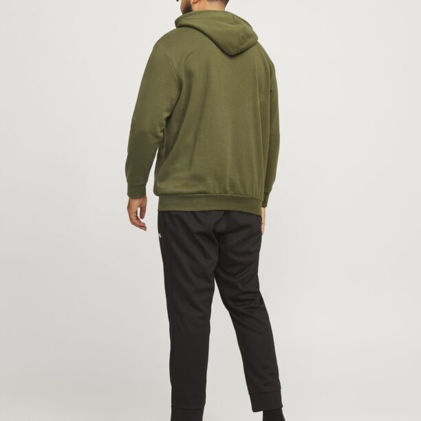 Jack & Jones Plus Bluză de molton 'JCOOUTDOOR'  oliv / verde stuf / portocaliu mandarină / alb preţ