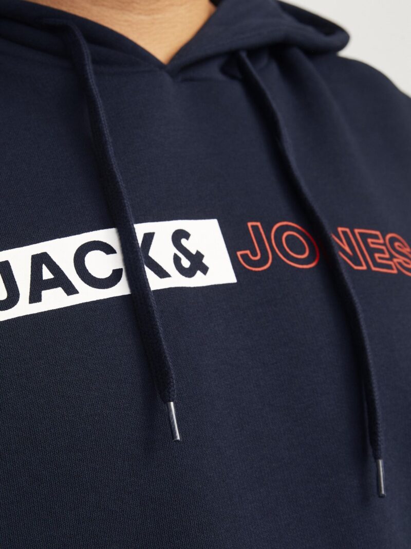 Original Jack & Jones Plus Bluză de molton 'JJECorp'  albastru marin / roșu / alb