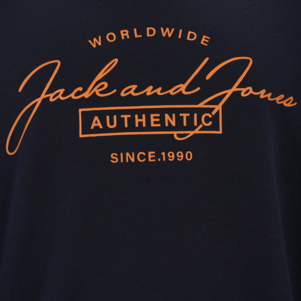 Jack & Jones Plus Bluză de molton 'JJFERRIS'  bleumarin / portocaliu / negru preţ