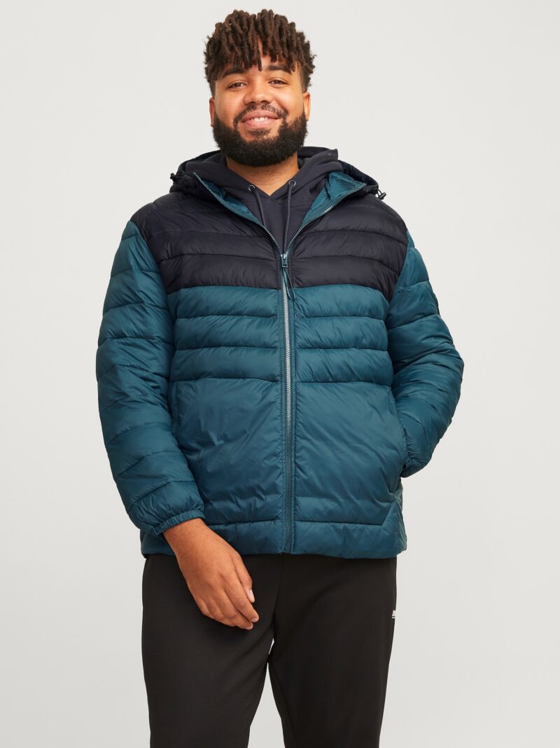 Jack & Jones Plus Geacă de primăvară-toamnă 'JJESPRINT'  verde petrol / negru