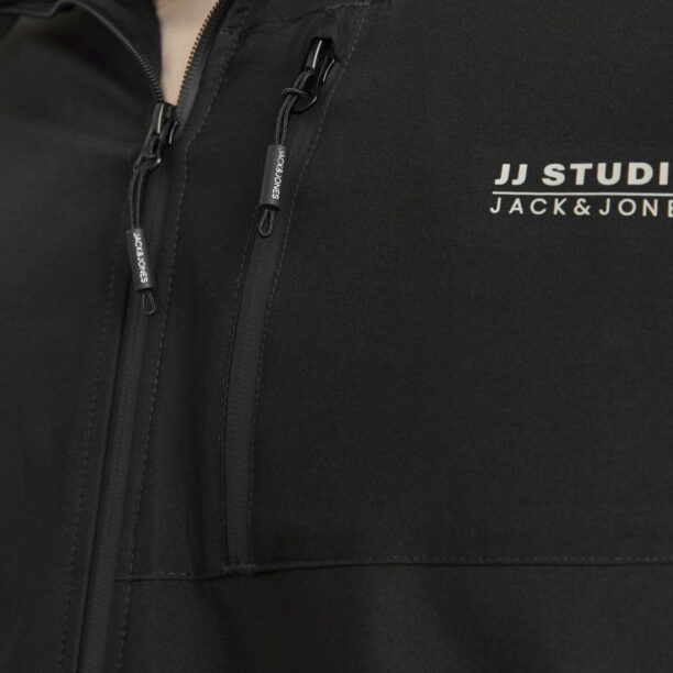 Original Jack & Jones Plus Geacă funcțională 'JJTAYLOR'  negru / alb