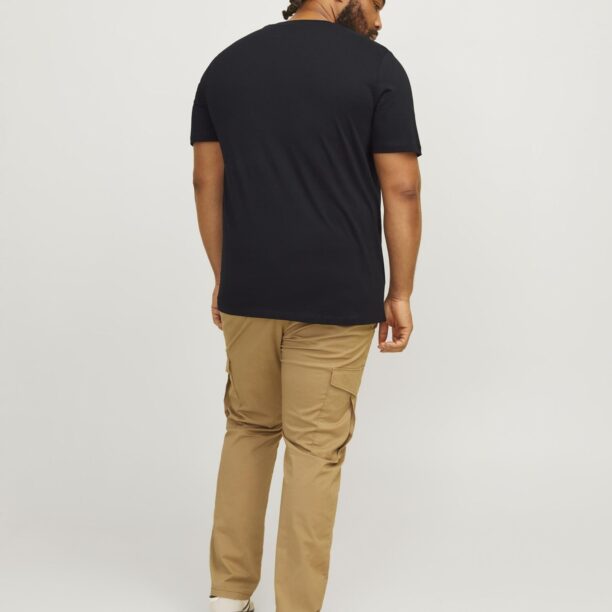 Jack & Jones Plus Tricou 'JJECORP'  negru / alb preţ