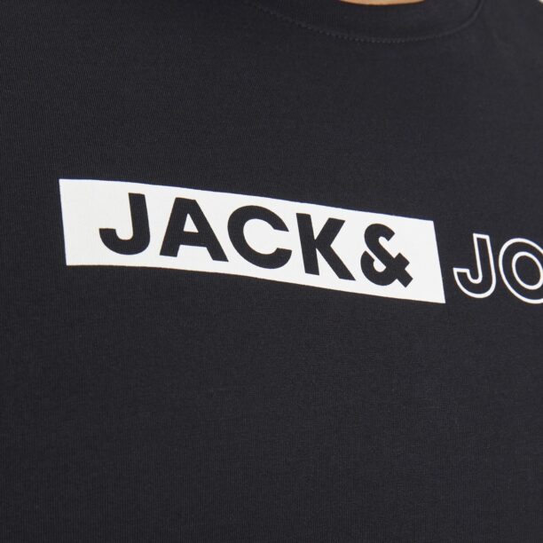 Preţ Jack & Jones Plus Tricou 'JJECORP'  negru / alb