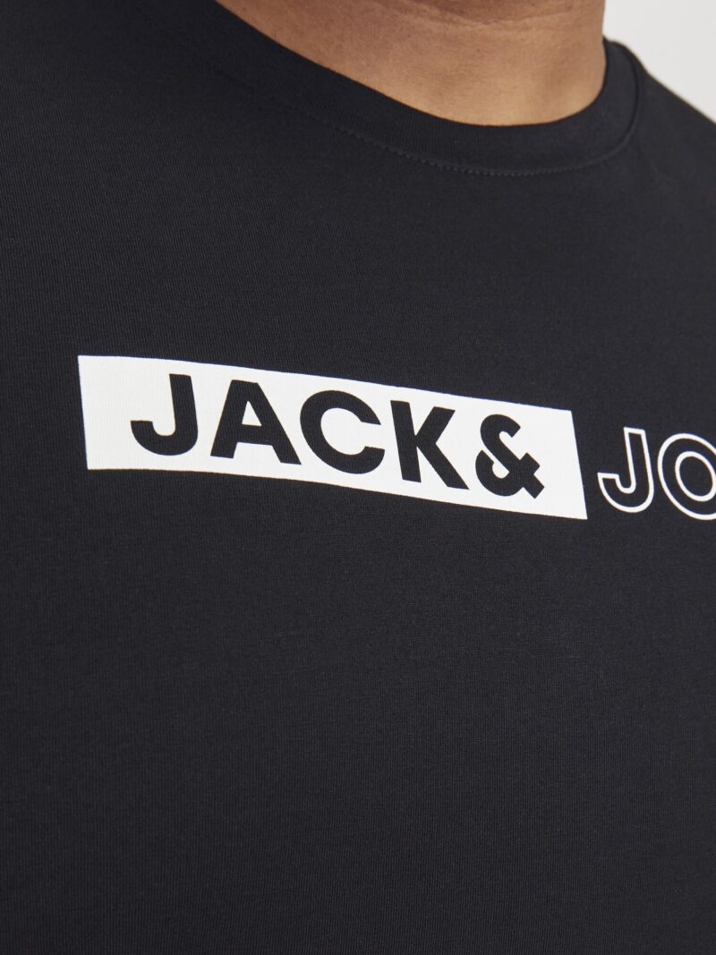 Preţ Jack & Jones Plus Tricou 'JJECORP'  negru / alb