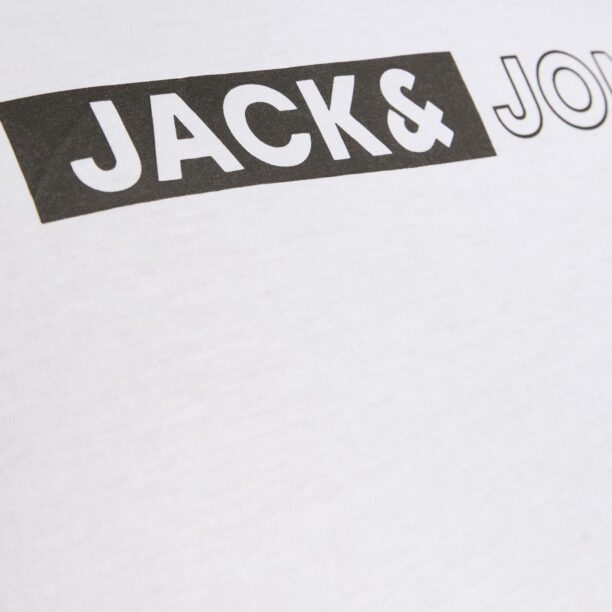 Original Jack & Jones Plus Tricou 'JJECORP'  negru / alb