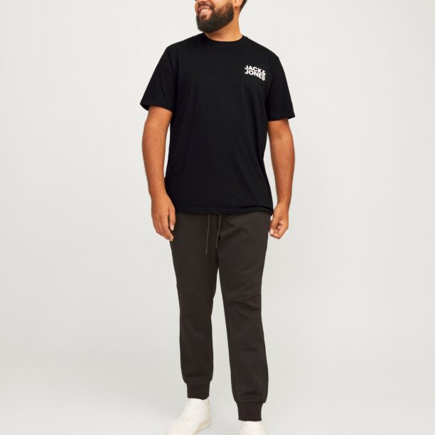 Original Jack & Jones Plus Tricou 'JJECorp'  negru / alb