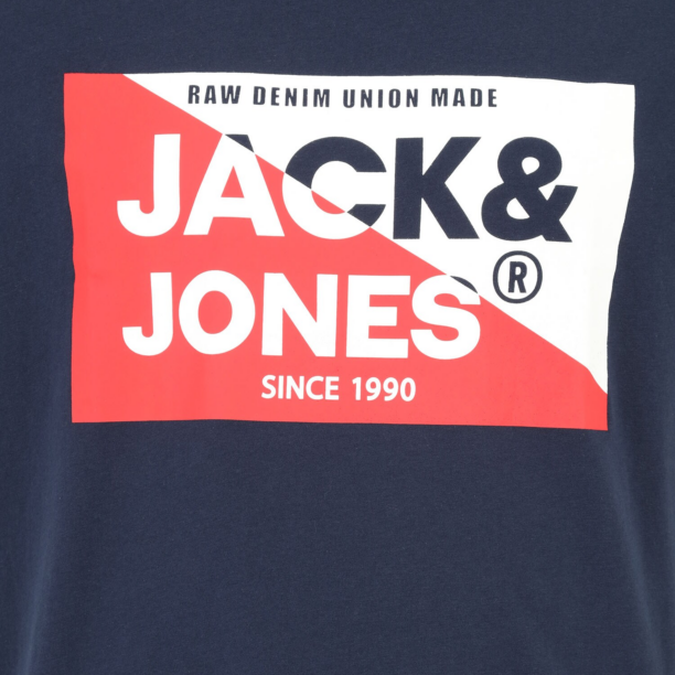 Jack & Jones Plus Tricou 'JJNOLAN'  bleumarin / roșu / alb murdar preţ