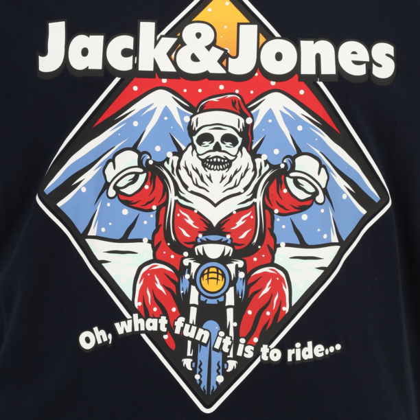 Jack & Jones Plus Tricou 'JJXMAS CHRISTMAS SKULL'  albastru / roşu închis / negru / alb preţ