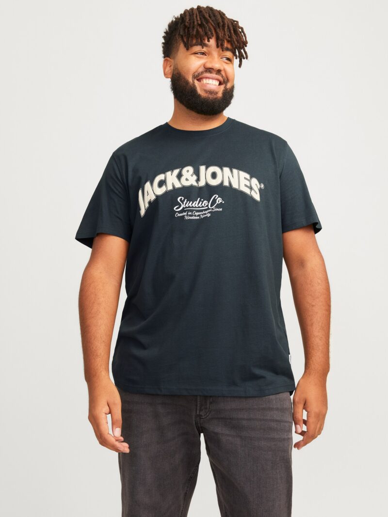 Jack & Jones Plus Tricou 'JORBRONX'  crem / verde închis preţ