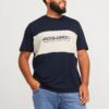 Jack & Jones Plus Tricou  albastru marin / alb