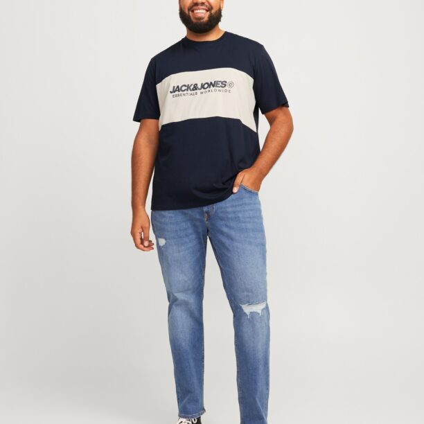 Cumpăra Jack & Jones Plus Tricou  albastru marin / alb