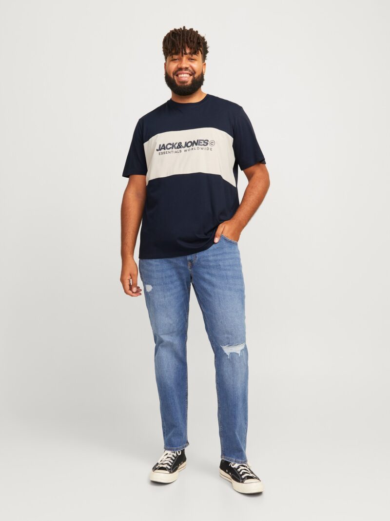 Cumpăra Jack & Jones Plus Tricou  albastru marin / alb