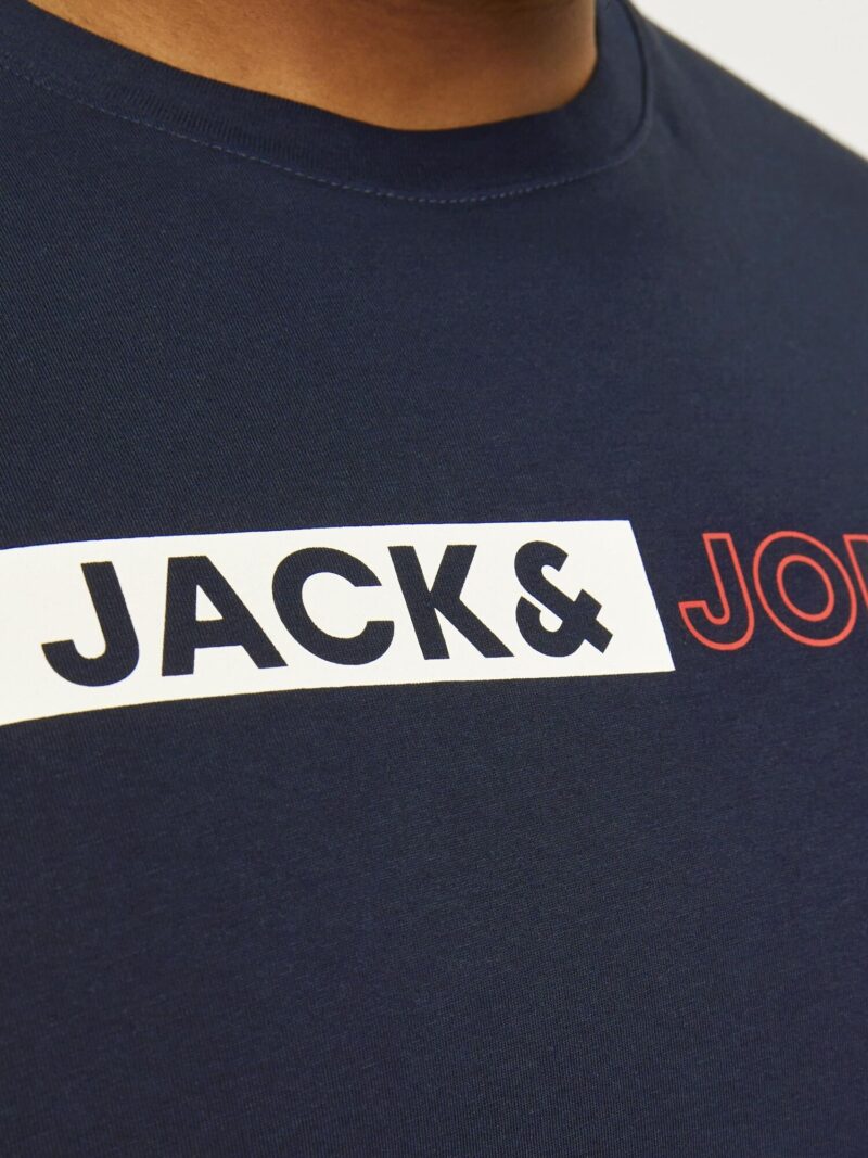 Original Jack & Jones Plus Tricou  bleumarin / roșu / alb